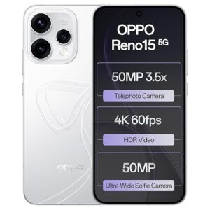Oppo Reno15 5G (Glacier White, 12GB RAM, 512GB Storage)